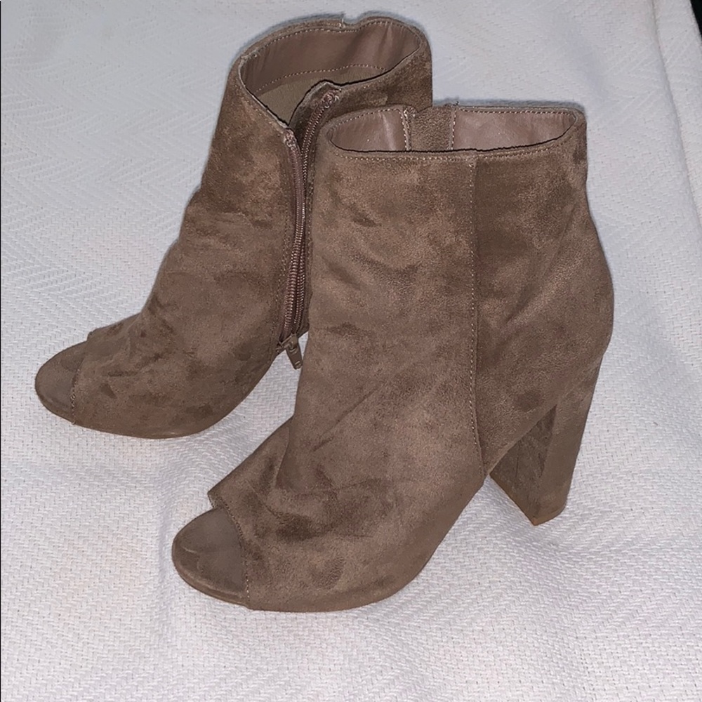 ✨ Open Toe Suede Booties ✨